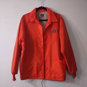 Vintage 80s Fur Lined Snap Up Windbreaker, Size Large